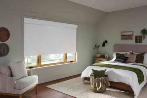 Horizons™ Shades in a bedroom near Richmond, VA.