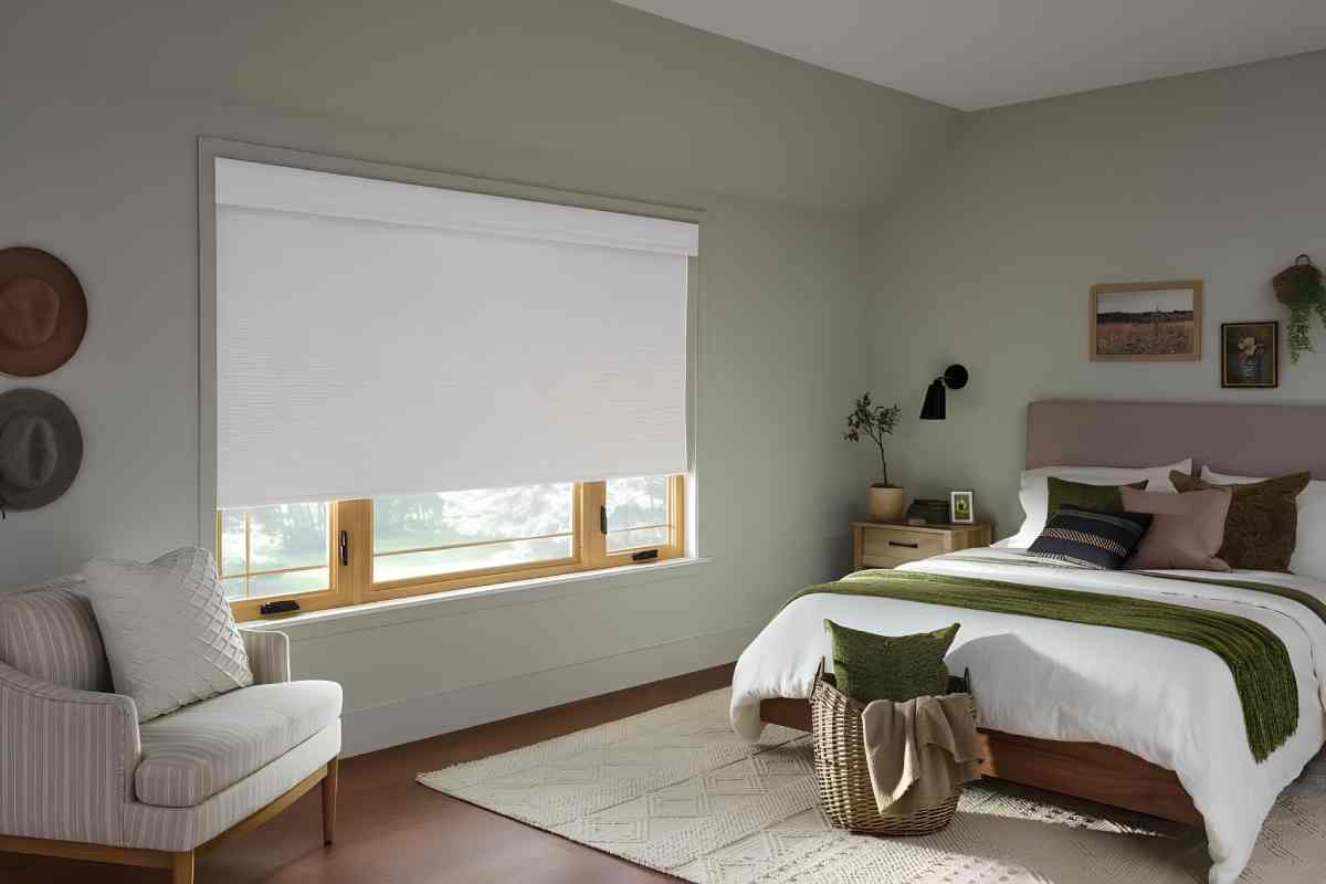 Horizons™ Shades in a bedroom near Richmond, VA.